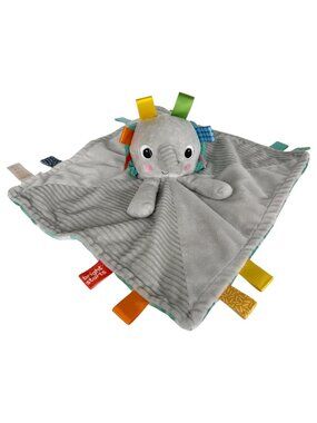 Bright Starts Taggie Gray Elephant Lovey Baby Security Blanket Plush Stuffed Toy